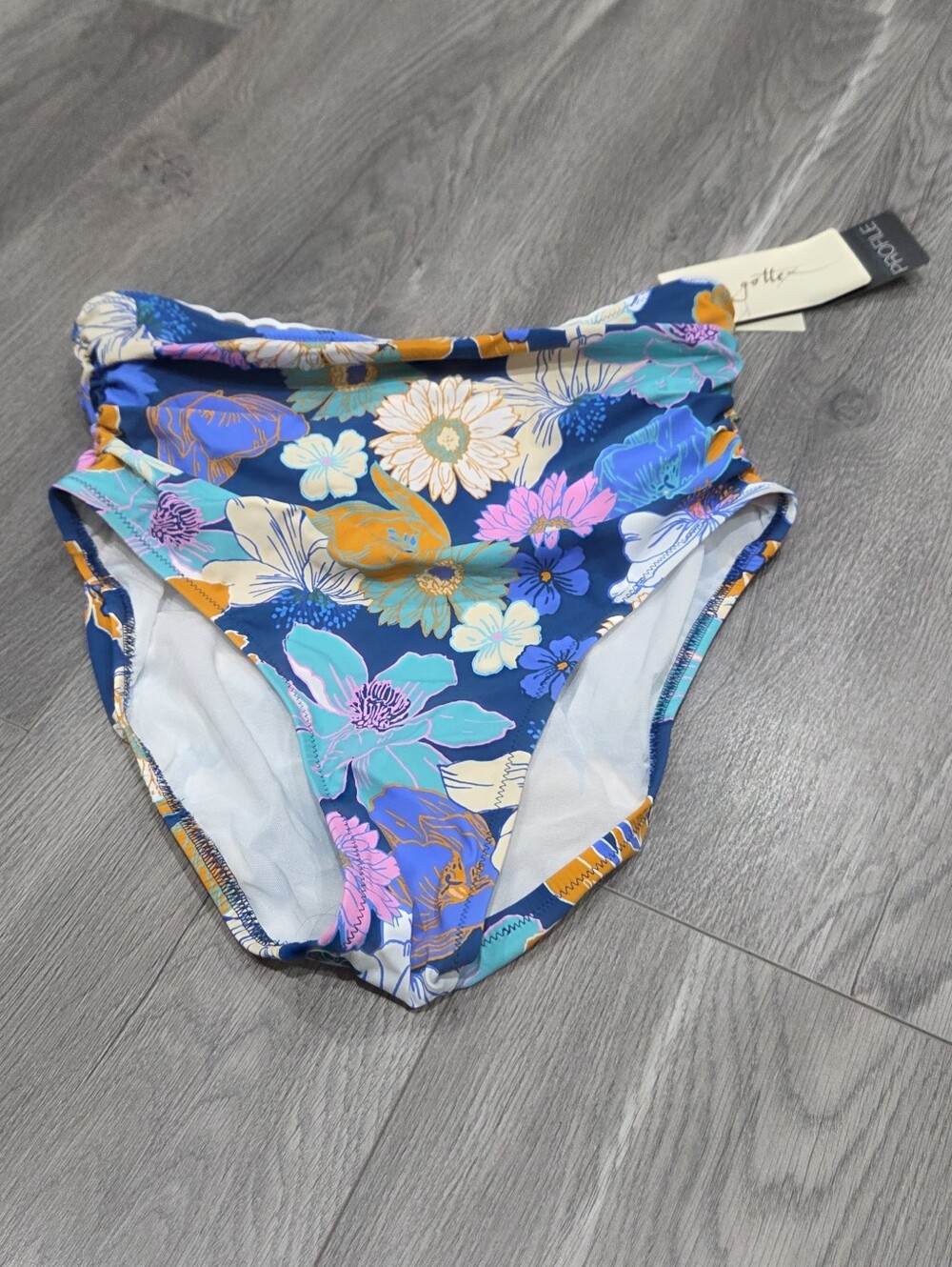 NWT Gottex Floral High Wasted Bikini Bottom S8ze 10